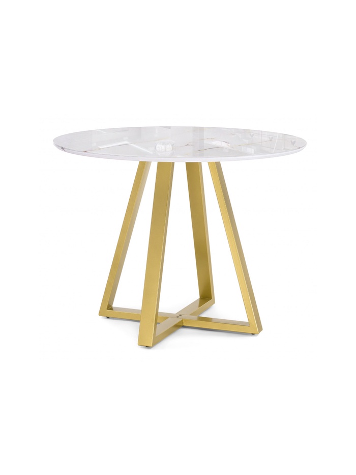 Стол кухонный стеклянный круглый «Норфолк 100», 1000×1000×780 мм, цвет золото