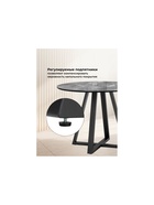 Стол кухонный стеклянный круглый «Норфолк 100», 1000×1000×780 мм, цвет мрамор серый/чёрный  (артикул 10998311)  большой выбор товаров оптом и в розницу по низким ценам с доставкой