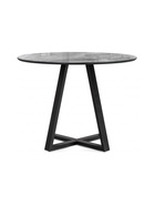 Стол кухонный стеклянный круглый «Норфолк 100», 1000×1000×780 мм, цвет мрамор серый/чёрный  (артикул 10998311)  большой выбор товаров оптом и в розницу по низким ценам с доставкой
