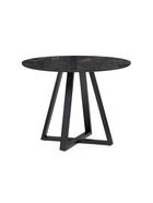 Стол кухонный стеклянный круглый «Норфолк 100», 1000×1000×780 мм, цвет мрамор чёрный/чёрный  (артикул 10998312)  большой выбор товаров оптом и в розницу по низким ценам с доставкой