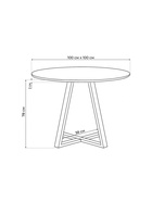 Стол кухонный стеклянный круглый «Норфолк 100», 1000×1000×780 мм, цвет мрамор чёрный/чёрный  (артикул 10998312)  большой выбор товаров оптом и в розницу по низким ценам с доставкой