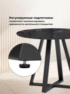 Стол кухонный стеклянный круглый «Норфолк 100», 1000×1000×780 мм, цвет мрамор чёрный/чёрный  (артикул 10998312)  большой выбор товаров оптом и в розницу по низким ценам с доставкой