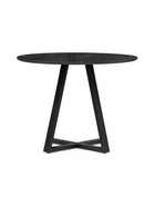 Стол кухонный стеклянный круглый «Норфолк 100», 1000×1000×780 мм, цвет мрамор чёрный/чёрный  (артикул 10998312)  большой выбор товаров оптом и в розницу по низким ценам с доставкой