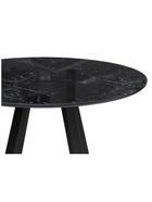 Стол кухонный стеклянный круглый «Норфолк 100», 1000×1000×780 мм, цвет мрамор чёрный/чёрный  (артикул 10998312)  большой выбор товаров оптом и в розницу по низким ценам с доставкой