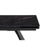 Стол кухонный стеклянный раздвижной «Хорсборо», 1400(2000)×800×790 мм, цвет обсидиан/чёрный  (артикул 10998313)  большой выбор товаров оптом и в розницу по низким ценам с доставкой