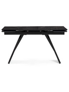 Стол кухонный стеклянный раздвижной «Хорсборо», 1400(2000)×800×790 мм, цвет обсидиан/чёрный  (артикул 10998313)  большой выбор товаров оптом и в розницу по низким ценам с доставкой