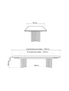 Стол кухонный стеклянный раздвижной «Мален», 2400(3200)×1100×765 мм, цвет белый мрамор / белый  (артикул 10998314)  большой выбор товаров оптом и в розницу по низким ценам с доставкой