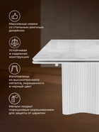 Стол кухонный стеклянный раздвижной «Мален», 2400(3200)×1100×765 мм, цвет белый мрамор / белый  (артикул 10998314)  большой выбор товаров оптом и в розницу по низким ценам с доставкой