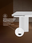 Стол кухонный стеклянный раздвижной «Мален», 2400(3200)×1100×765 мм, цвет белый мрамор / белый  (артикул 10998314)  большой выбор товаров оптом и в розницу по низким ценам с доставкой