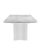 Стол кухонный стеклянный раздвижной «Мален», 2400(3200)×1100×765 мм, цвет белый мрамор / белый  (артикул 10998314)  большой выбор товаров оптом и в розницу по низким ценам с доставкой