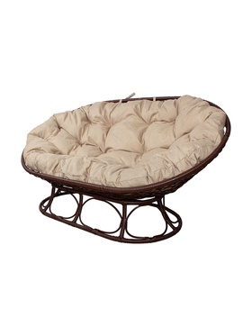 Диван садовый «Мамасан», 164×104×75 см, коричневый, с подушкой цвет лён