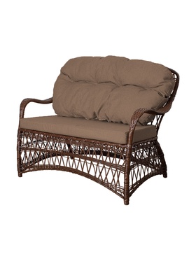 Диван садовый «Прованс», 123×89×79 см, коричневый, с бежевой подушкой