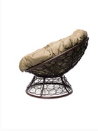 Кресло садовое «Папасан», 98×90×95 см, с искусственным ротангом, коричневое, с бежевой подушкой - Фото 2