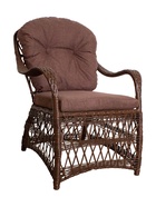 Кресло садовое «Прованс», 71×77×89 см, коричневое, с подушкой  (артикул 10988656)  большой выбор товаров оптом и в розницу по низким ценам с доставкой