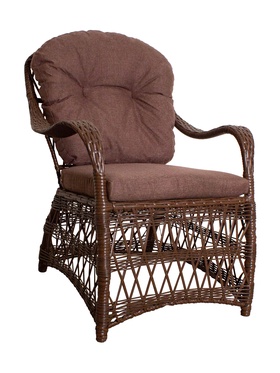 Кресло садовое «Прованс», 71×77×89 см, коричневое, с подушкой