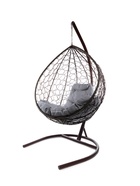 Кресло - кокон подвесное «Капля», 72×98×186 см, с искусственным ротангом, коричневое, с серой подушкой  (артикул 10988665)  большой выбор товаров оптом и в розницу по низким ценам с доставкой