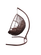 Кресло - кокон подвесное «Для двоих», 130×68×186 см, с искусственным ротангом, коричневое, с подушкой - фото 809612509