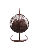 Кресло - кокон подвесное «Для двоих», 130×68×186 см, с искусственным ротангом, коричневое, с подушкой - фото 809612510