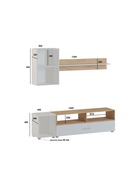 Гостиная «Алонсо», 1800×390×1240 мм, цвет белый / дуб золотой  (артикул 10998226)  большой выбор товаров оптом и в розницу по низким ценам с доставкой