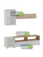 Гостиная «Алонсо», 1800×390×1240 мм, цвет белый / дуб золотой  (артикул 10998226)  большой выбор товаров оптом и в розницу по низким ценам с доставкой