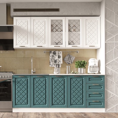 УЦЕНКА Кухня Агава, 2000×600, Акация белая/Моренга