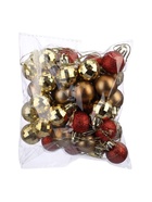 УЦЕНКА Набор шаров пластик d=2.5 см, 40 шт. «Малышки в шарике» красный золото - Фото 2