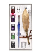 УЦЕНКА Набор для каллиграфии, перьевая и стеклянная ручка, чернила, подставка, перья 5 шт., чернильница 1 - Фото 4