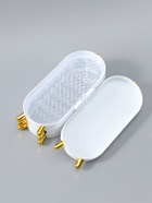 УЦЕНКА Шкатулка-кейс для украшений пластик "Овал" белый 23,5х6,5х11,5 см - Фото 6