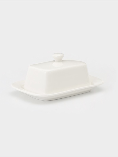 Масленка Magistro «Бланш», 19×12.5×8.5 см, фарфор, белая