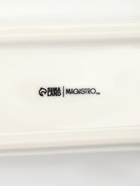 Набор для специй Magistro «Бланш», 3 предмета на подставке: перечница, солонка, ёмкость для зубочисток, 14×5.5×7 см, фарфор, белый - Фото 10