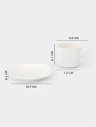 Чайная пара Magistro «Бланш», 2 предмета: чашка 200 мл, блюдце, фарфор, белая - Фото 2