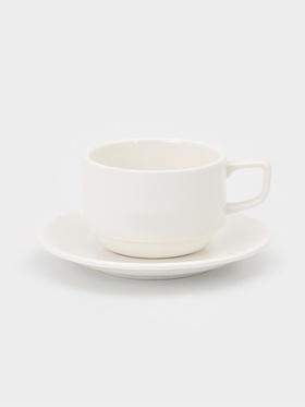 Чайная пара Magistro «Бланш», 2 предмета: чашка 220 мл, блюдце, фарфор, белая