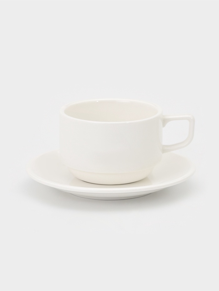 Чайная пара Magistro «Бланш», 2 предмета: чашка 220 мл, блюдце, фарфор, белая