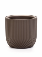 Кашпо для цветов «Рамона», 1 л, d=15 см, h=14 см, со вставкой, пластиковое, серое - Фото 1