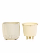 Кашпо для цветов «Рамона», 1.9 л, d=18 см, h=16.5 см, со вставкой, пластиковое, белое - Фото 3