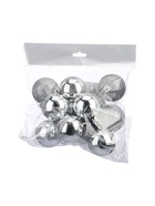 УЦЕНКА Набор шаров пластик d=5 см, 12 шт. «Глянцевый блеск» серебро - Фото 2