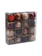 УЦЕНКА Набор шаров пластик d-6 см, 16 шт "Винтажный узор" кофейный микс - Фото 2