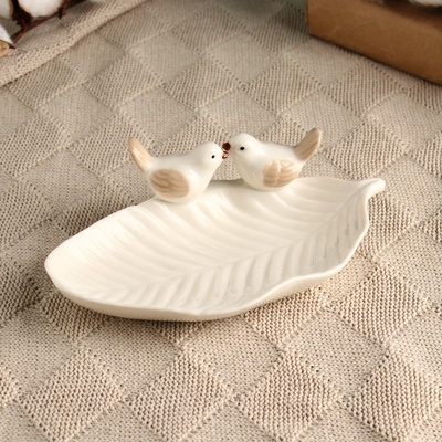 УЦЕНКА Подставка для мелочей "Пташки" 18х12х6см, белая