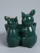 УЦЕНКА Подставка для мелочей "Два бульдога" зеленая, 21х19х19см - Фото 8