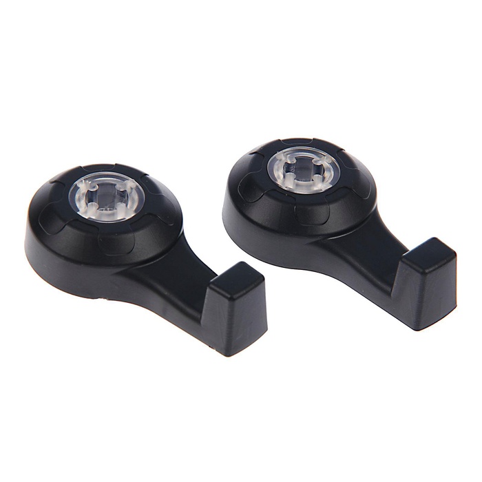 УЦЕНКА Вешалка-крючок на подголовник, набор 2 шт., чёрный - Фото 1