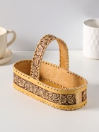 Конфетница - корзинка овальная «Цветочки», 21×10×13.5 см, береста - Фото 2