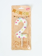 УЦЕНКА Свеча в торт на день рождения «Конфетти», цифра 2 , ГИГАНТ, 9 см - Фото 2