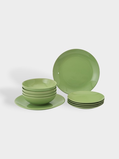 УЦЕНКА Сервиз столовый 9 шт. «Пастель» 3 тар 19 см, 2 тар 27 см, 4 мисок 19 см, зелёная