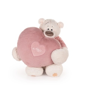 Мягкая игрушка «Медведь Тато с сердцем-подушкой, в пудровой майке», 37 см 10990243
