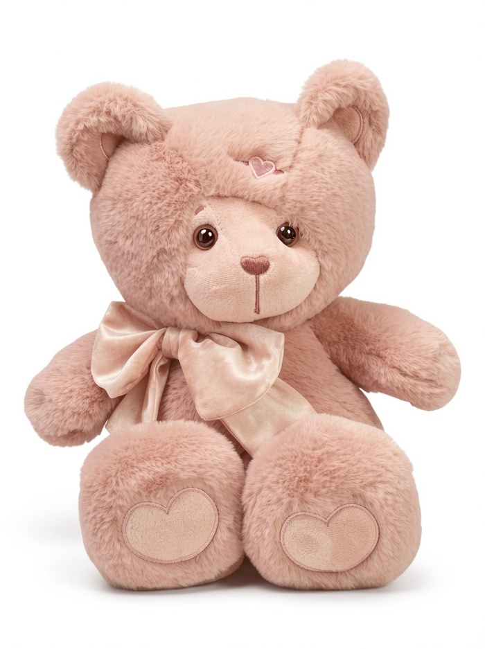 Мягкая игрушка «Медведь Ляля, с бантом», пудровая, 25 см