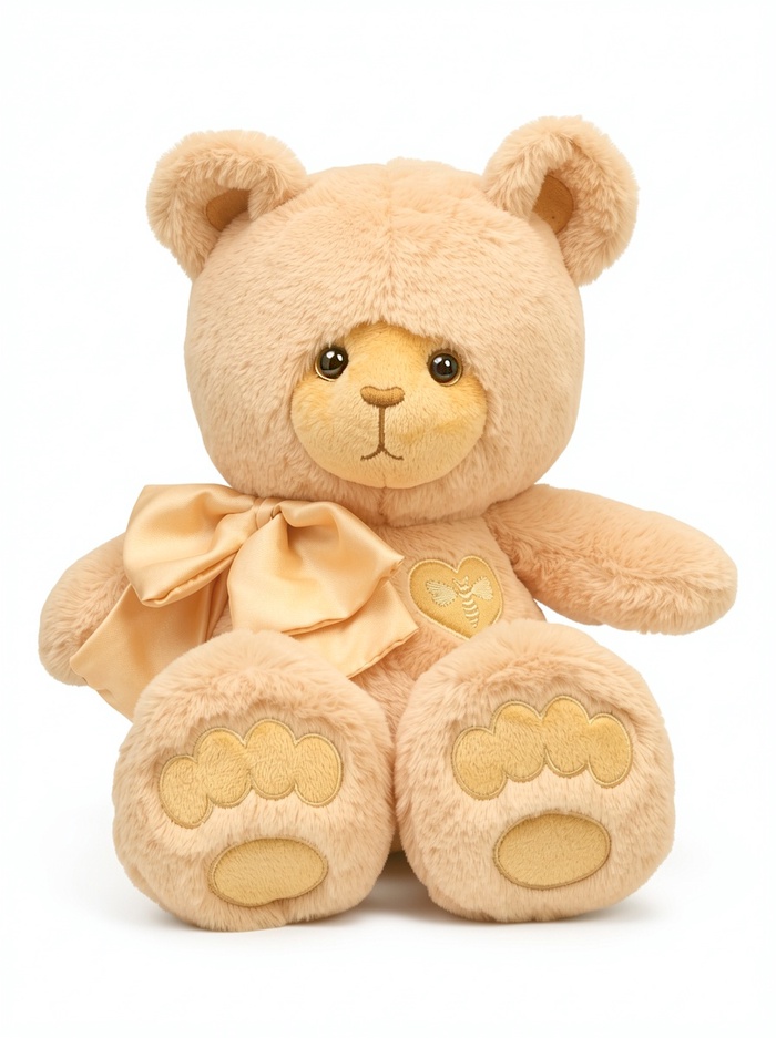 Мягкая игрушка «Медведь Глэм, с бантом», карамельная, 25 см
