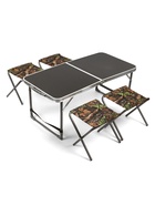 Набор складной мебели: стол, 4 стула, 102×50×44.5/61 см, чёрный, с дубовыми листьями - Фото 1