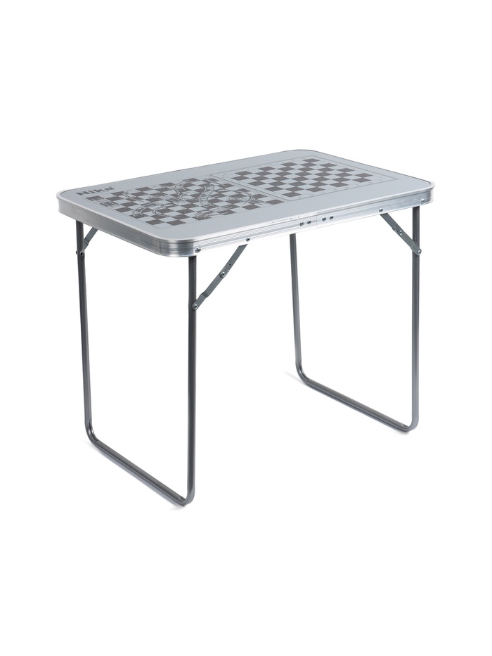 Стол туристический складной, 70×50×60 см, пластик, цвет металлик с принтом шахматная доска - Фото 1