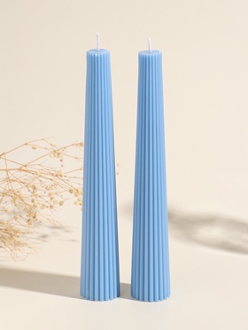 Набор свечей, 3.5×23 см, 2 шт. «Башня», тёмно-синий, 4×9.5×25 см  (артикул 10962281)  большой выбор товаров оптом и в розницу по низким ценам с доставкой