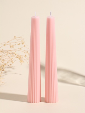 Набор свечей, 3.5×23 см, 2 шт. «Башня», пыльная роза, 4×9.5×25 см  (артикул 10962282)  большой выбор товаров оптом и в розницу по низким ценам с доставкой